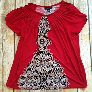 2/$20 Style & Co Stunning Red Top Large L